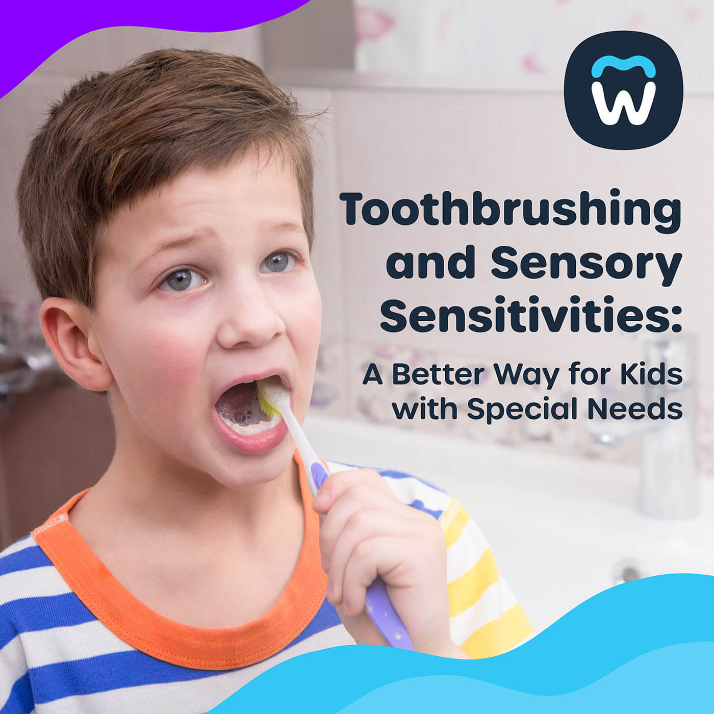 Image of boy in a bathroom brushing his teeth with a traditional toothbrush and looking concerned. Title of article is written on top of the image.