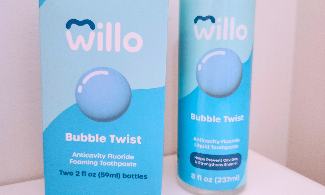 Willo kids toothpaste with fluoride in a blue package