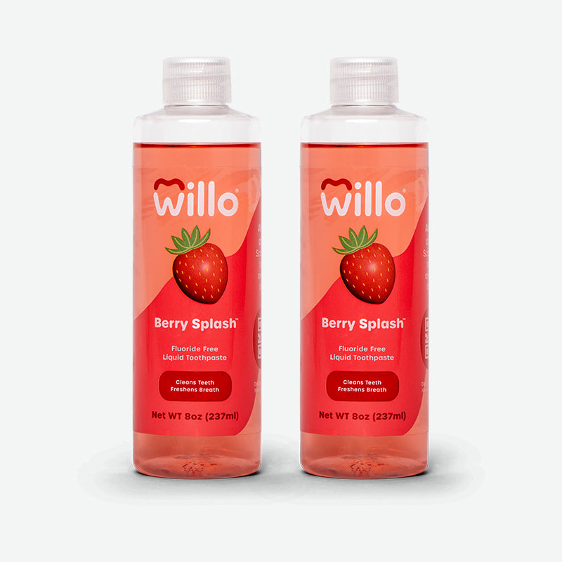 2 pack of Willo kids Fluoride Free toothpaste in Strawberry 