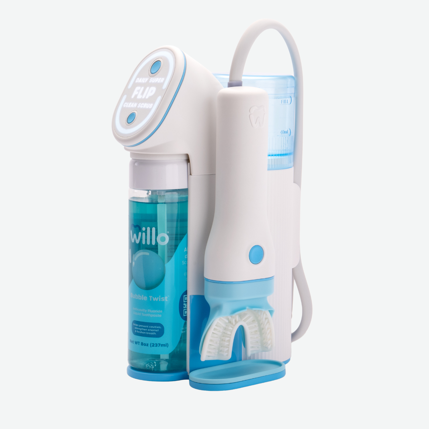 AutoFlo+ Fully Automated Kids Toothbrush with lit up display and bubblegum toothpaste
