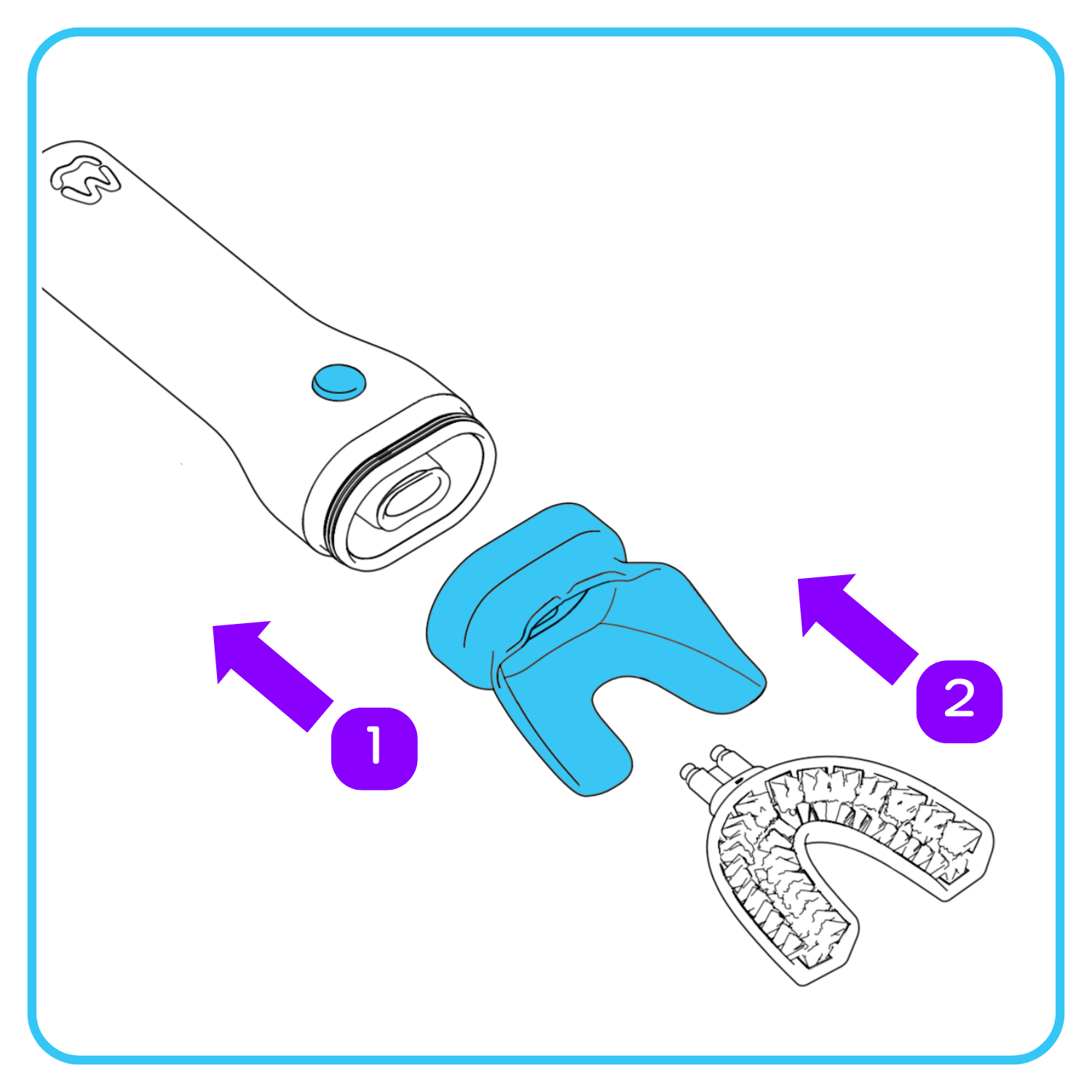 how to insert the blue lip rest and then the opticlean brush head