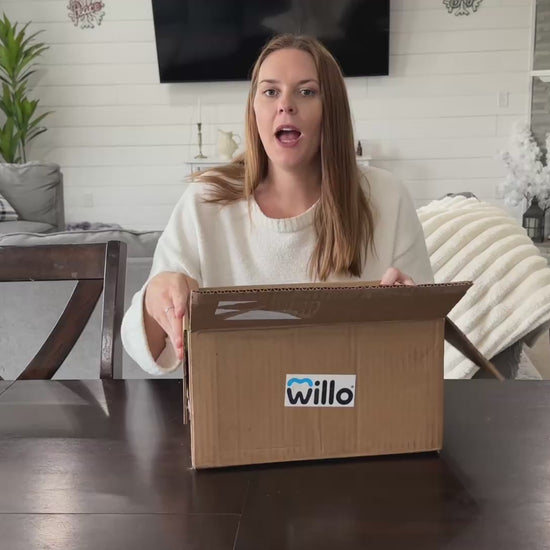 Mom unboxing and setting up Willo including all the pieces and parts