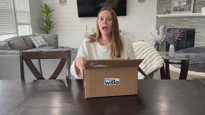 Mom unboxing and setting up Willo including all the pieces and parts
