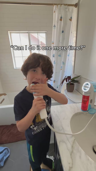 Parent testimonial videos showcasing a kid using the Willo automated toothbrushing system alongside a walkthrough of its digital companion app to highlight ease of use and effective routine monitoring.